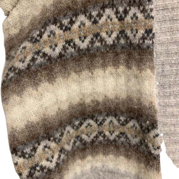Gap Womens Fair Isle Lambswool Blend Long Sleeve Sweater Cardigan L Boho Pockets - Picture 2 of 7